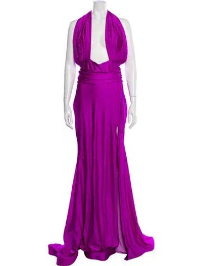 Pre-owned Jessica Angel V-neck Long Dress W/ Tags In Purple
