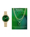 Jessica Carlyle Women's Analog, Three-hand Quartz Shiny Gold-tone Metal Bracelet Watch 34mm Gift Set In Shiny Gold