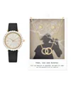Jessica Carlyle Women's Analog, Three-hand Quartz Black Polyurethane Strap Watch 34mm Gift Set In Black
