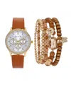 Jessica Carlyle Women's Brown Polyurethane Leather Analog Watch, 38mm In Brown