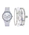 Jessica Carlyle Women's Gray Polyurethane Leather Analog Watch, 38mm In Gray