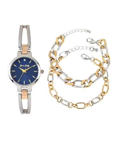 Jessica Carlyle Women's Quartz Two Tone Metal Alloy Watch, 33mm In Gold,silver Tone