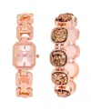 Jessica Carlyle Women's Shiny Rose Gold Tone Metal Alloy Analog Watch, 22mm In Shiny Rose Gold
