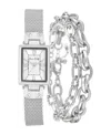 Jessica Carlyle Women's Silver Tone Metal Alloy Analog Watch, 23mm In Silver Tone