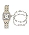 Jessica Carlyle Women's Silver Tone Metal Alloy Analog Watch, 26mm In Silver Tone