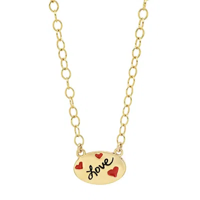 Jessica Elliot Women's Enamel Oval Necklace - Love In Vermeil In Gold