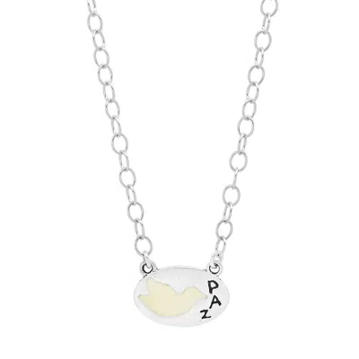Jessica Elliot Women's Enamel Oval Necklace - Paz In Sterling In Silver