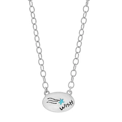 Jessica Elliot Women's Enamel Oval Necklace - Wish In Sterling In Silver