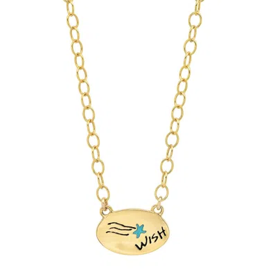 Jessica Elliot Women's Enamel Oval Necklace - Wish In Vermeil In Gold