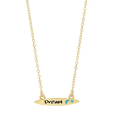 Jessica Elliot Women's Enamel Small Surfboard Necklace - Dream In Gold