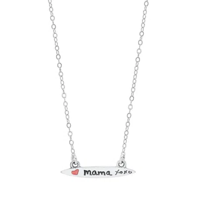 Jessica Elliot Women's Enamel Small Surfboard Necklace - Mama In Silver
