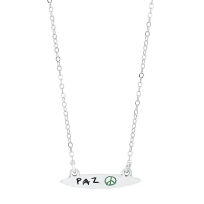 Jessica Elliot Women's Enamel Small Surfboard Necklace - Paz In Silver