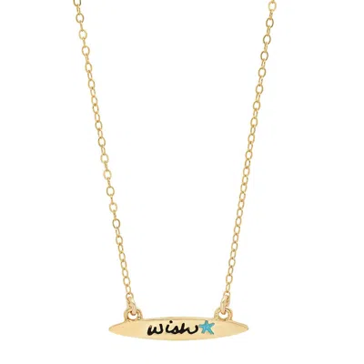 Jessica Elliot Women's Enamel Small Surfboard Necklace - Wish In Gold