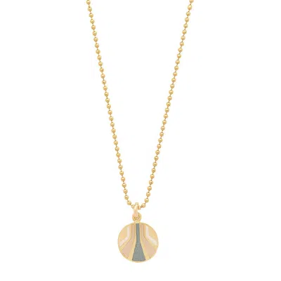 Jessica Elliot Women's Enameled Small Round "burst" Pendant Necklace In Vermeil/neutrals In Multi