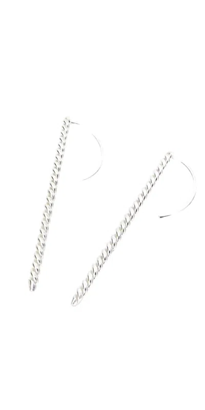 Jessica Elliot Women's Layla Long Twist Earrings In Sterling Silver