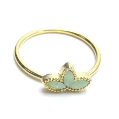 Jessica Elliot Women's Lotus Blossom Ring In Gold/pacificopal In Multi
