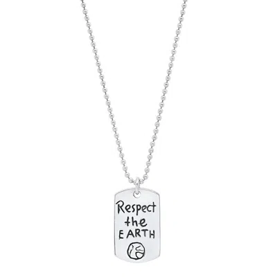 Jessica Elliot Women's Sterling "resolutions We Can All Keep" Dogtags Max Necklace In Respect The Earth In Silver