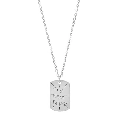 Jessica Elliot Women's Sterling "resolutions We Can All Keep" Dogtags Max Necklace In Try New Things In Silver