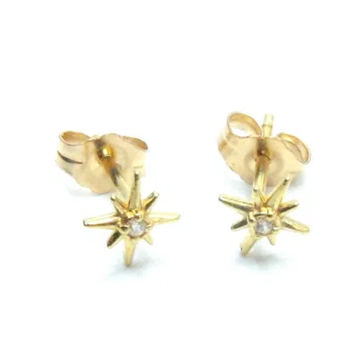Jessica Elliot Women's Tiny North Star Studs With Cz In Vermeil In Gold