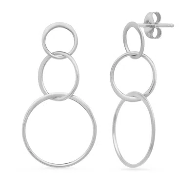 Jessica Elliot Women's Triple Halo Circle Earring In Sterling Silver In Metallic
