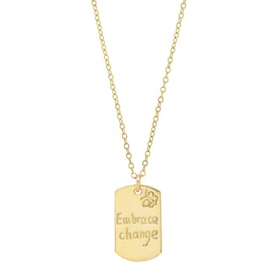 Jessica Elliot Women's Vermeil "resolutions We Can All Keep" Dogtags Max Necklace In Embrace Change In Green