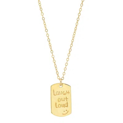 Jessica Elliot Women's Vermeil "resolutions We Can All Keep" Dogtags Max Necklace In Laugh Out Loud In Gold