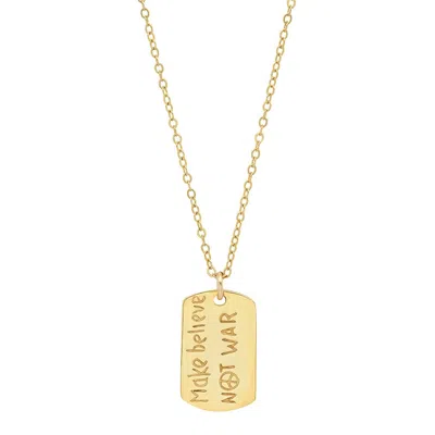 Jessica Elliot Women's Vermeil "resolutions We Can All Keep" Dogtags Max Necklace In Make Believe Not War In Gold