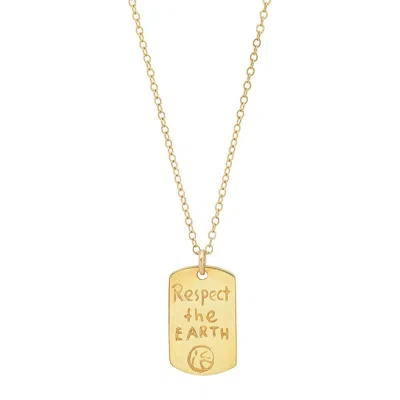 Jessica Elliot Women's Vermeil "resolutions We Can All Keep" Dogtags Max Necklace In Respect The Earth In Gold