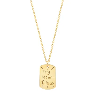 Jessica Elliot Women's Vermeil "resolutions We Can All Keep" Dogtags Max Necklace In Try New Things In Gray