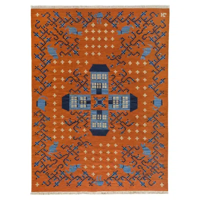 Pre-owned Jessica Helgerson Interior Design Flatweave Rug - Tea Time In Tomato By Jessica Helgerson In Brown