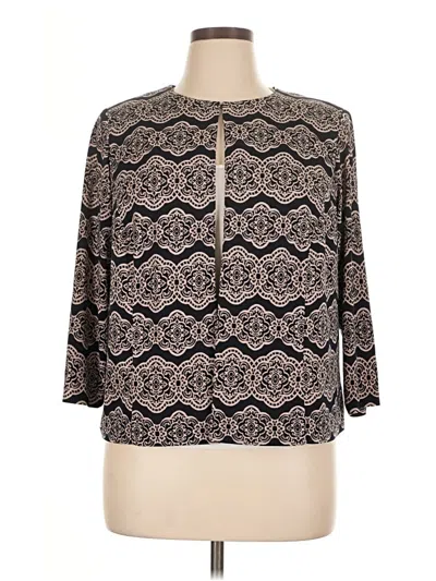 Pre-owned Jessica Howard 3/4 Sleeve Blouse In Brown