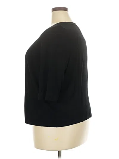 Pre-owned Jessica Howard 3/4 Sleeve Top Black Keyhole Neckline Tops