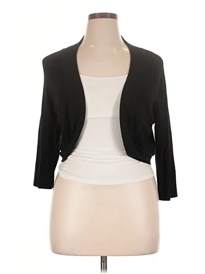 Pre-owned Jessica Howard 3/4 Sleeve Top Black Plunge Neckline Tops