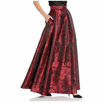 Jessica Howard Ballgown Skirt In Red/black In Burgundy