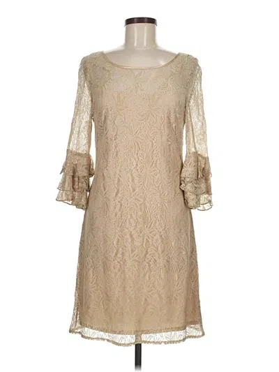 Pre-owned Jessica Howard Cocktail Dress In Tan
