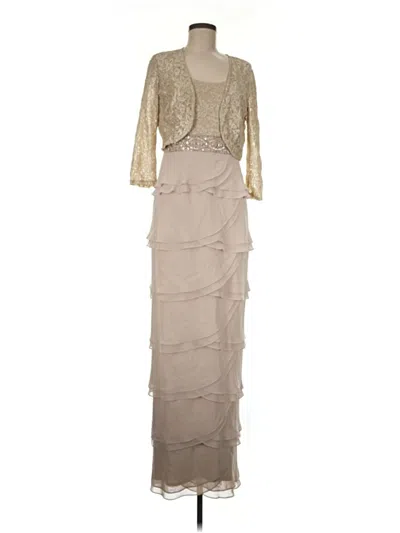 Pre-owned Jessica Howard Cocktail Dress In Tan
