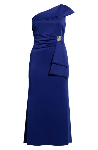 Jessica Howard One-shoulder Gown In Blue