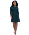 Jessica Howard Petites Womens Pleated Polyester Mini Dress In Pine