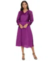 Jessica Howard Petites Womens Solid Polyester Fit & Flare Dress In Fuchsia