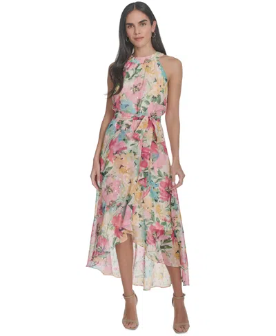 Jessica Howard Petite Floral-print High-low Midi Dress