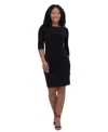 Jessica Howard Petite Hardware-trim Side-pleated Dress In Black