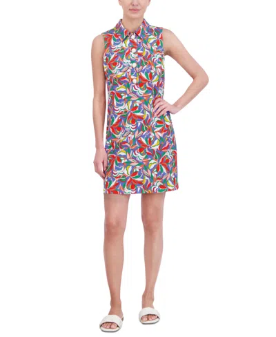 Jessica Howard Petite Printed Sleeveless Dress In Multi