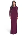 Jessica Howard Petite Raglan Sleeve Gown In Burgundy