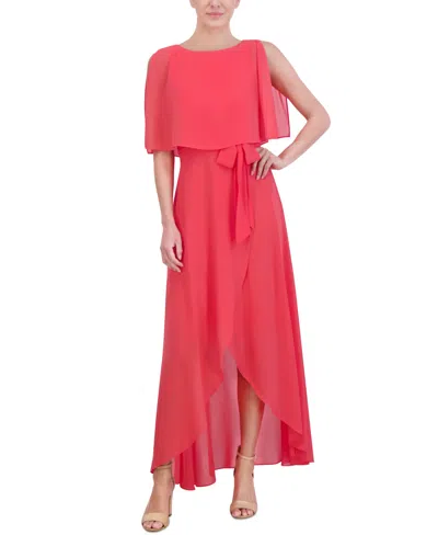 Jessica Howard Petite Split-sleeve High-low Maxi Dress In Dahlia