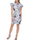 JESSICA HOWARD PETITES WOMENS FLORAL PRINT POLYESTER COCKTAIL AND PARTY DRESS
