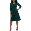 Jessica Howard Petites Womens Pleated Polyester Midi Dress In Silver