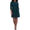 Jessica Howard Petites Womens Pleated Polyester Mini Dress In Silver