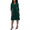 Jessica Howard Petites Womens Pleated Polyester Midi Dress In Silver
