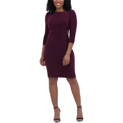 Jessica Howard Petites Womens Ruched Polyester Mini Dress In Pink