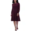 Jessica Howard Petite Ruched Boat-neck Midi Dress In Pink